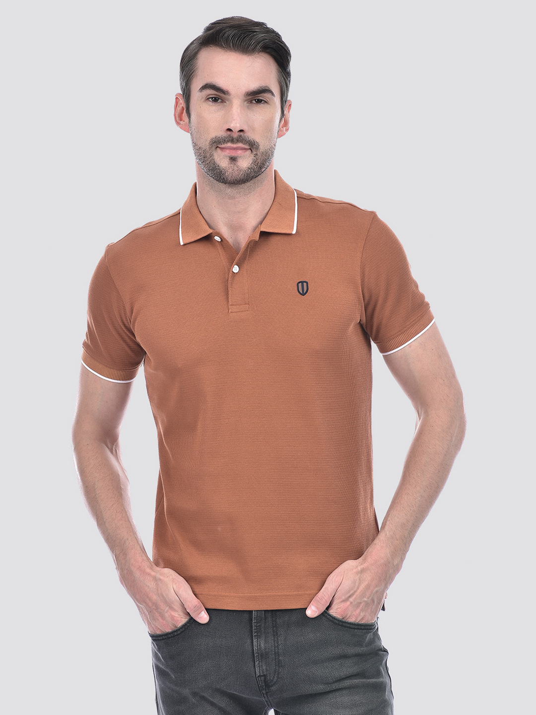 Numero Uno Men Striped Brown T-Shirt